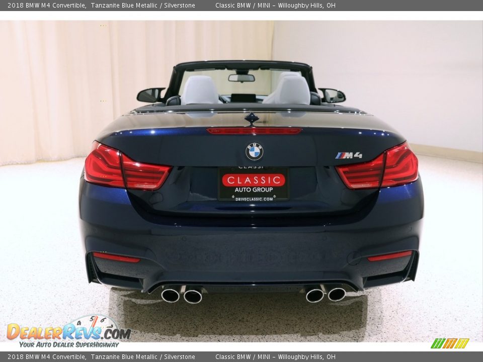 2018 BMW M4 Convertible Tanzanite Blue Metallic / Silverstone Photo #24