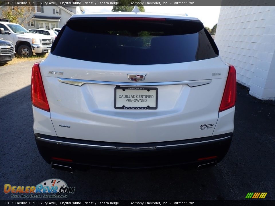 2017 Cadillac XT5 Luxury AWD Crystal White Tricoat / Sahara Beige Photo #6