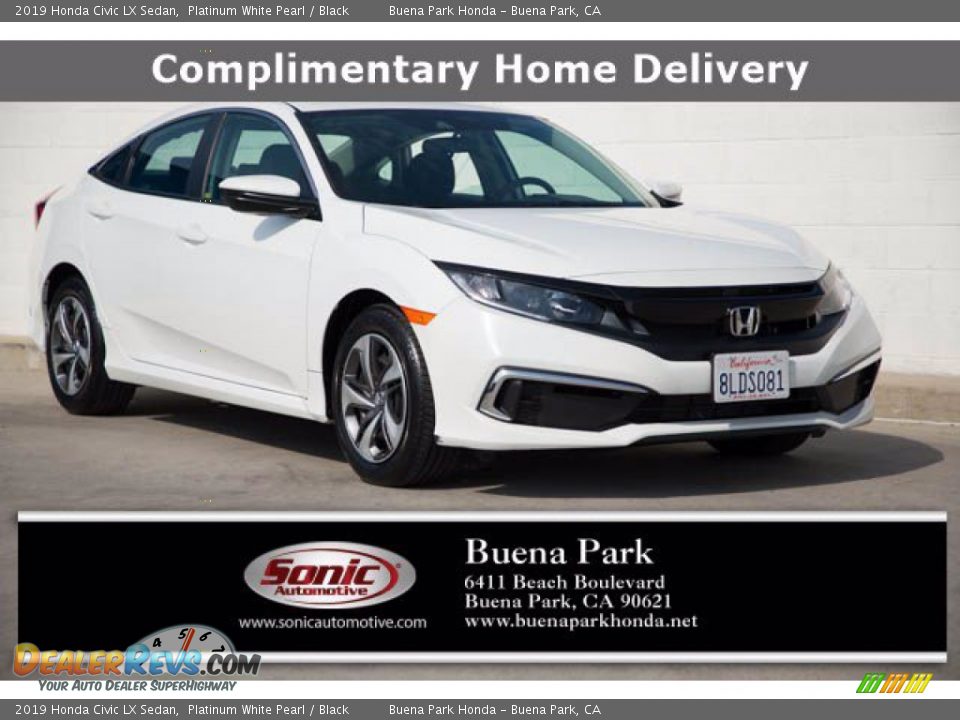 2019 Honda Civic LX Sedan Platinum White Pearl / Black Photo #1