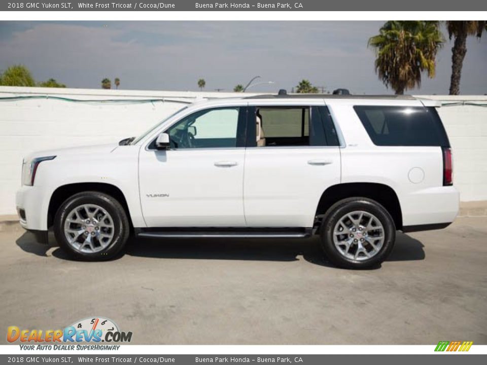 2018 GMC Yukon SLT White Frost Tricoat / Cocoa/Dune Photo #8