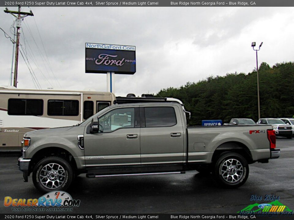 2020 Ford F250 Super Duty Lariat Crew Cab 4x4 Silver Spruce / Medium Light Camel Photo #2