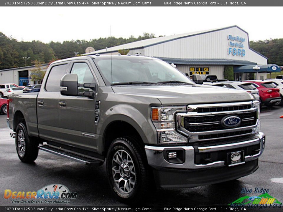 2020 Ford F250 Super Duty Lariat Crew Cab 4x4 Silver Spruce / Medium Light Camel Photo #7