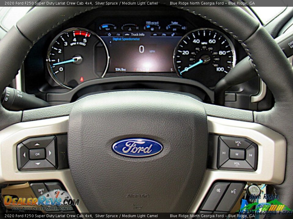 2020 Ford F250 Super Duty Lariat Crew Cab 4x4 Silver Spruce / Medium Light Camel Photo #16
