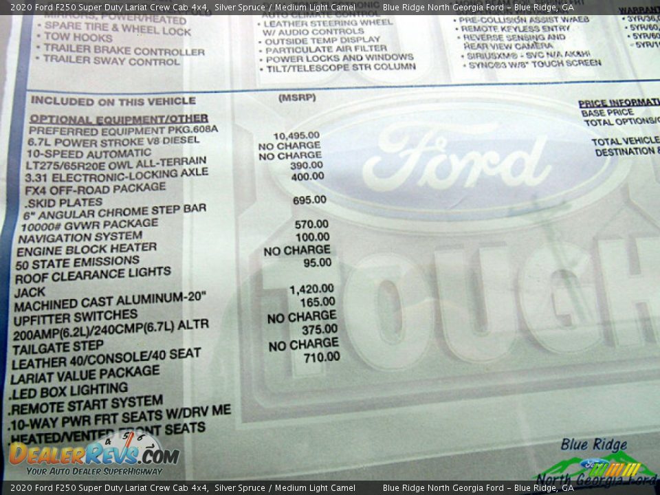 2020 Ford F250 Super Duty Lariat Crew Cab 4x4 Silver Spruce / Medium Light Camel Photo #27