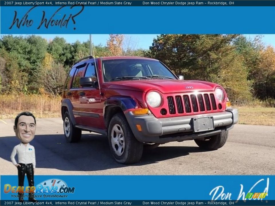 2007 Jeep Liberty Sport 4x4 Inferno Red Crystal Pearl / Medium Slate Gray Photo #1