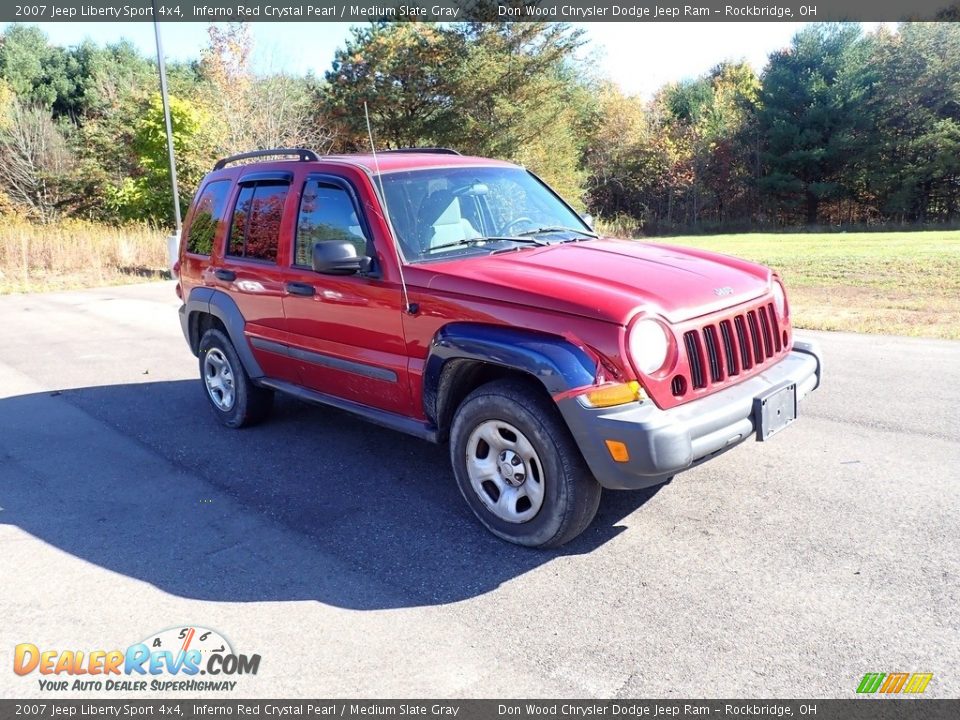 2007 Jeep Liberty Sport 4x4 Inferno Red Crystal Pearl / Medium Slate Gray Photo #2