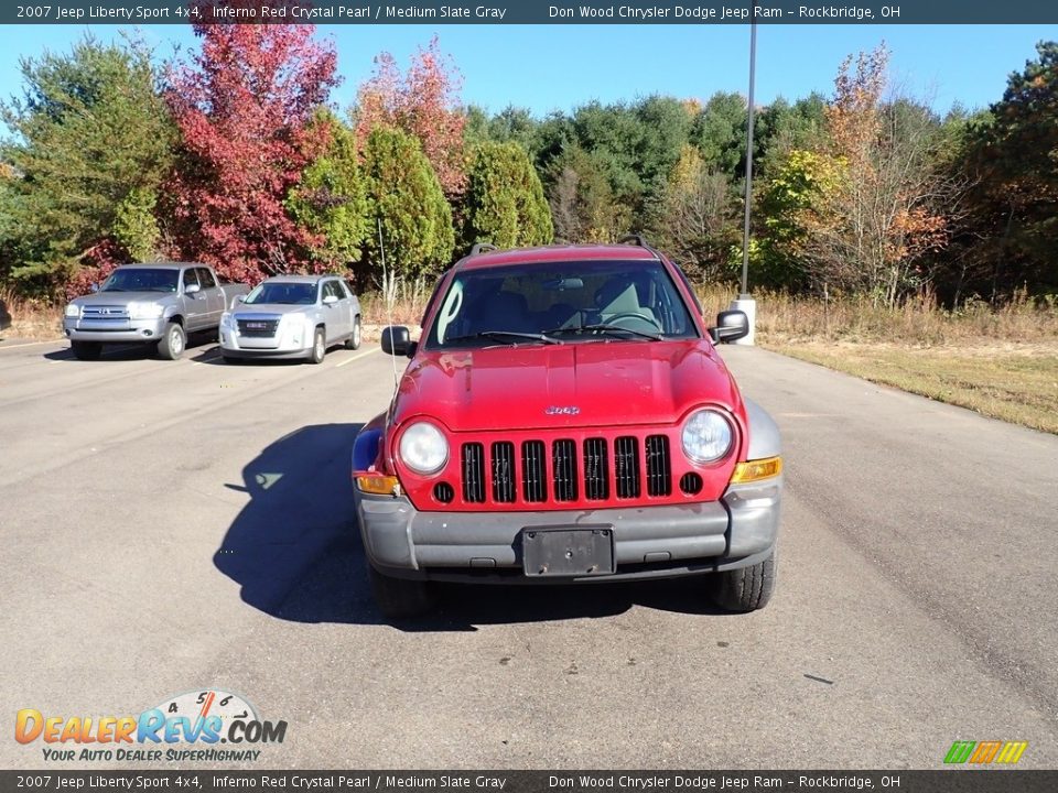 2007 Jeep Liberty Sport 4x4 Inferno Red Crystal Pearl / Medium Slate Gray Photo #4