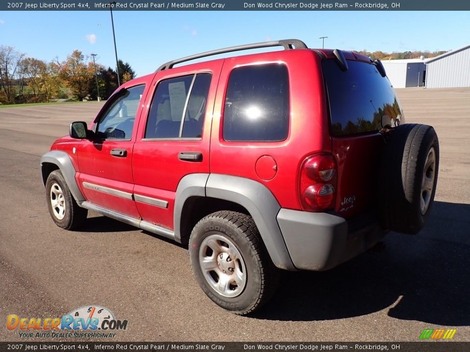 2007 Jeep Liberty Sport 4x4 Inferno Red Crystal Pearl / Medium Slate Gray Photo #7