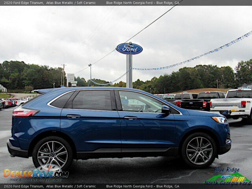 2020 Ford Edge Titanium Atlas Blue Metallic / Soft Ceramic Photo #6