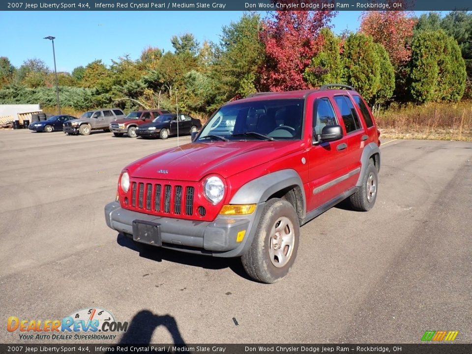 2007 Jeep Liberty Sport 4x4 Inferno Red Crystal Pearl / Medium Slate Gray Photo #26