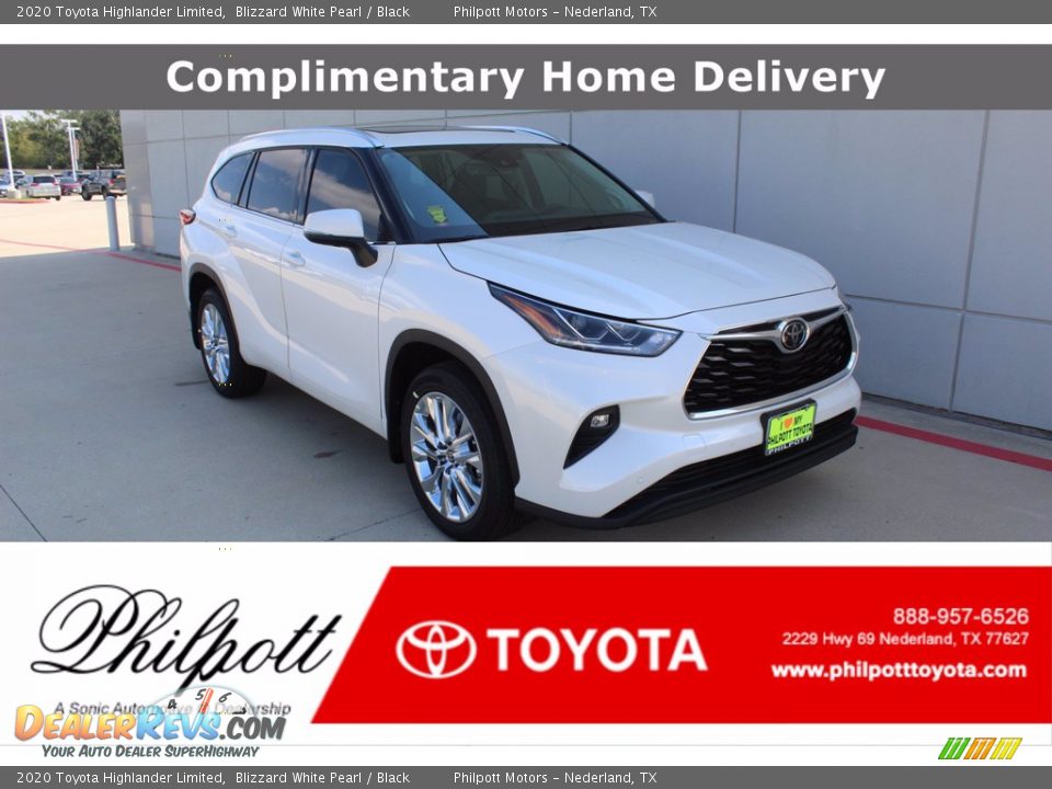 2020 Toyota Highlander Limited Blizzard White Pearl / Black Photo #1