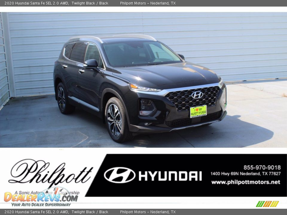 2020 Hyundai Santa Fe SEL 2.0 AWD Twilight Black / Black Photo #1