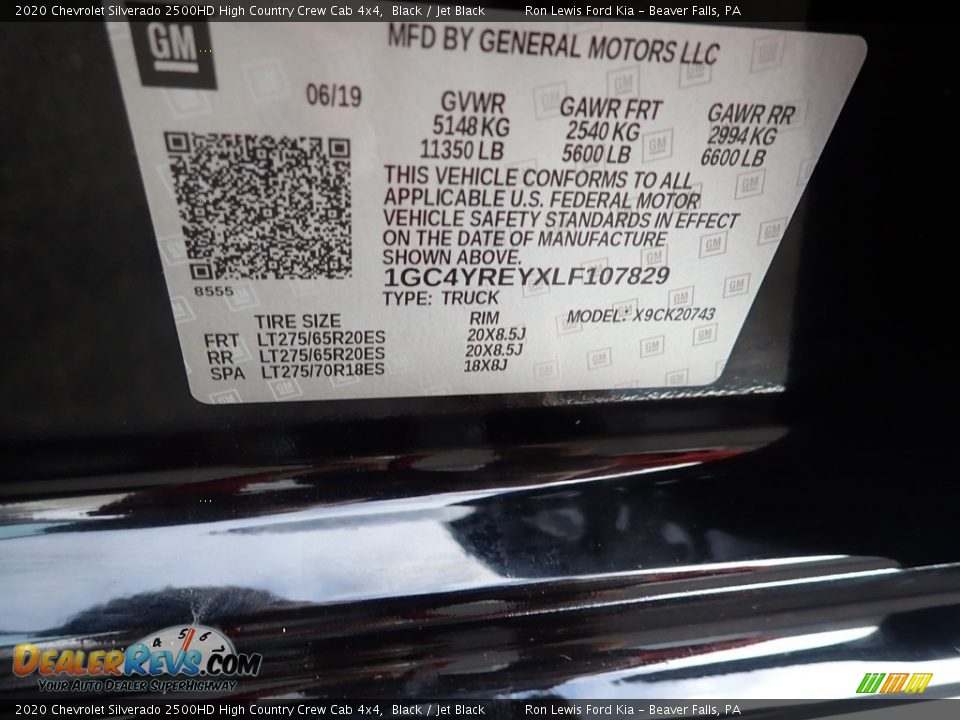 2020 Chevrolet Silverado 2500HD High Country Crew Cab 4x4 Black / Jet Black Photo #15