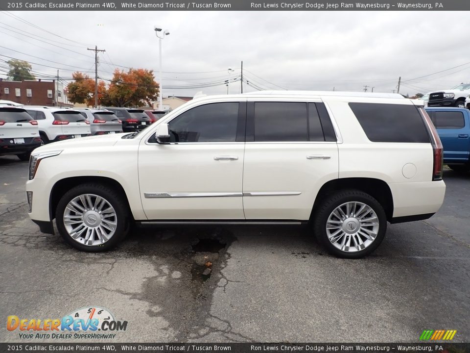 2015 Cadillac Escalade Platinum 4WD White Diamond Tricoat / Tuscan Brown Photo #3