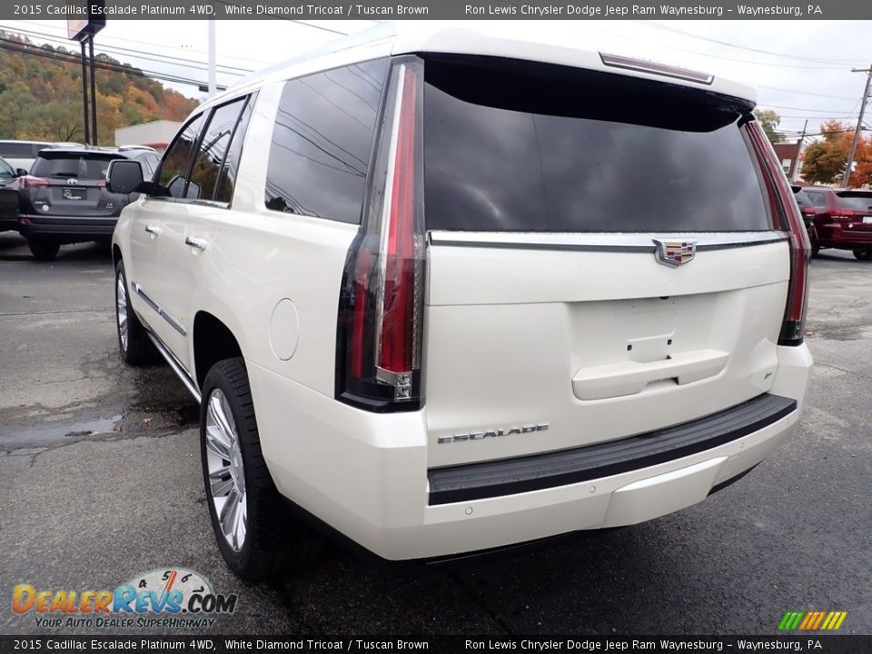 2015 Cadillac Escalade Platinum 4WD White Diamond Tricoat / Tuscan Brown Photo #4