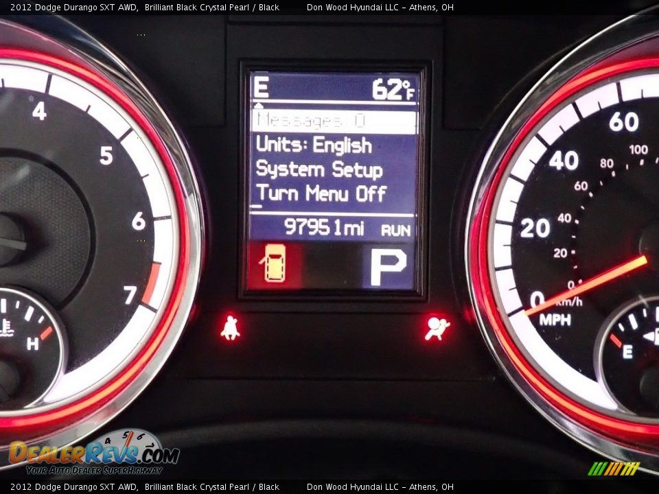 2012 Dodge Durango SXT AWD Brilliant Black Crystal Pearl / Black Photo #29