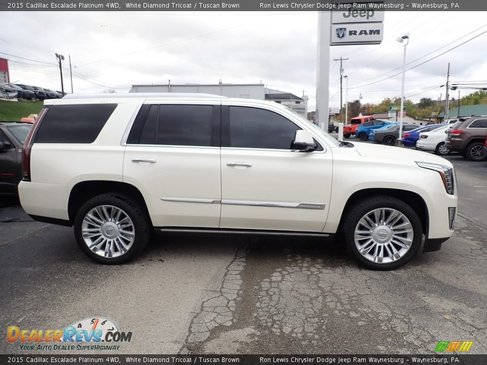 2015 Cadillac Escalade Platinum 4WD White Diamond Tricoat / Tuscan Brown Photo #7