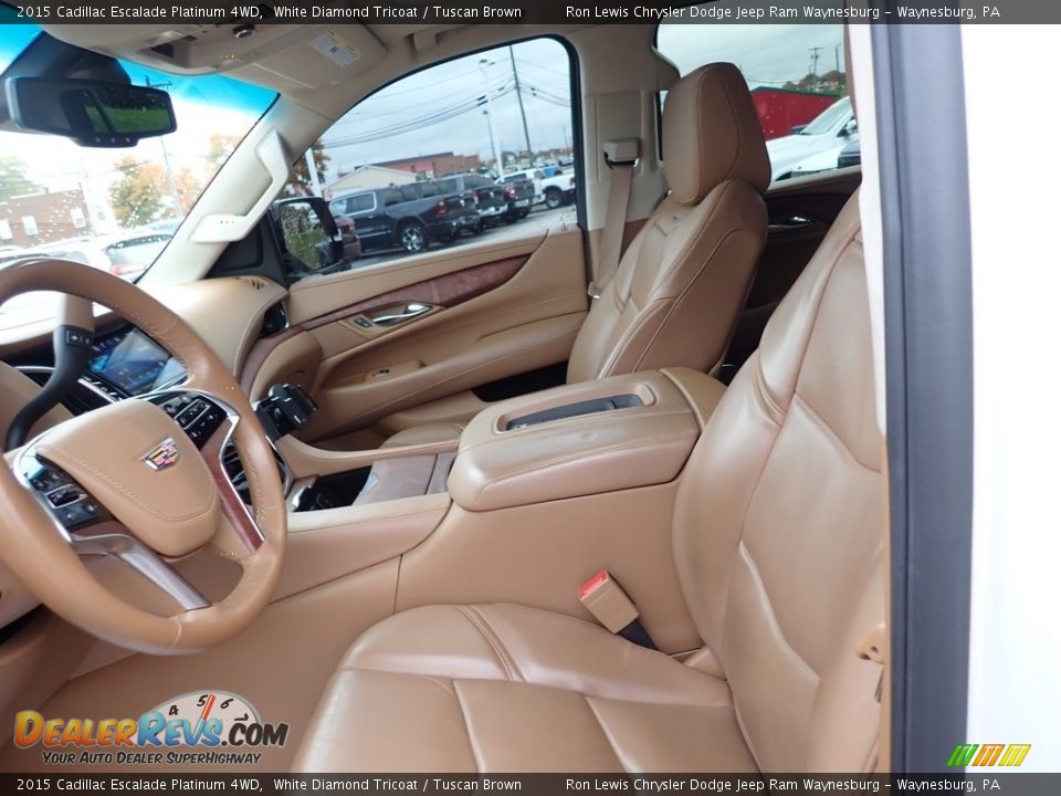 2015 Cadillac Escalade Platinum 4WD White Diamond Tricoat / Tuscan Brown Photo #14