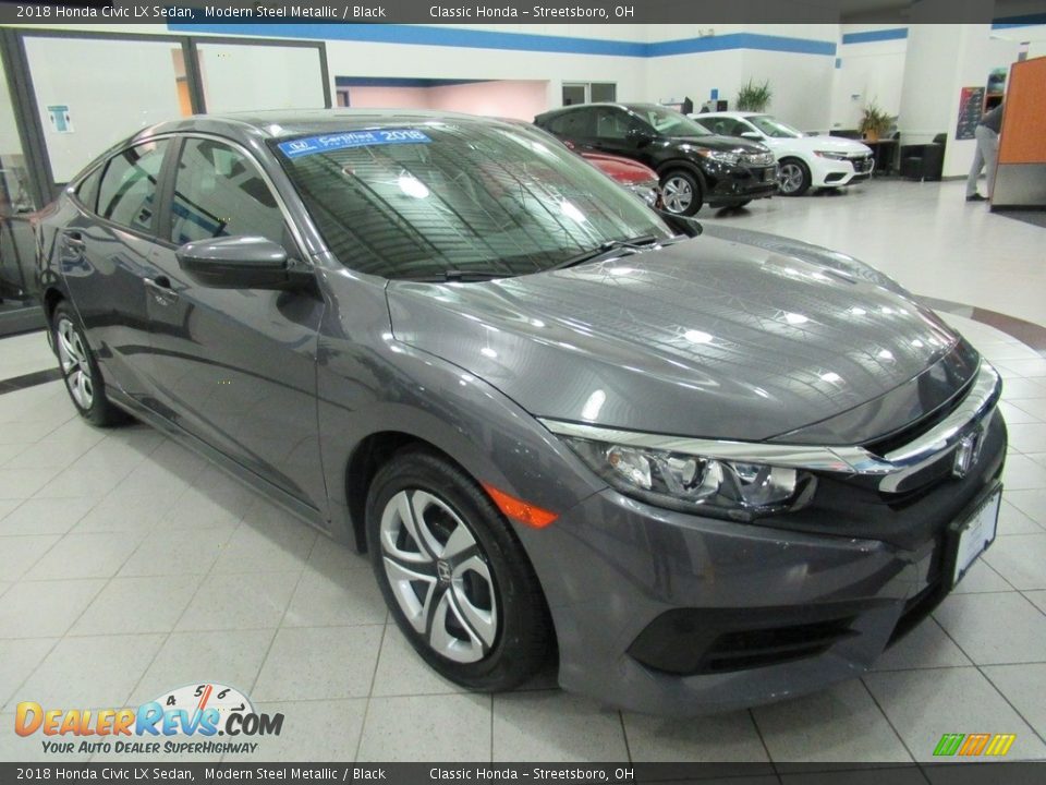 2018 Honda Civic LX Sedan Modern Steel Metallic / Black Photo #3