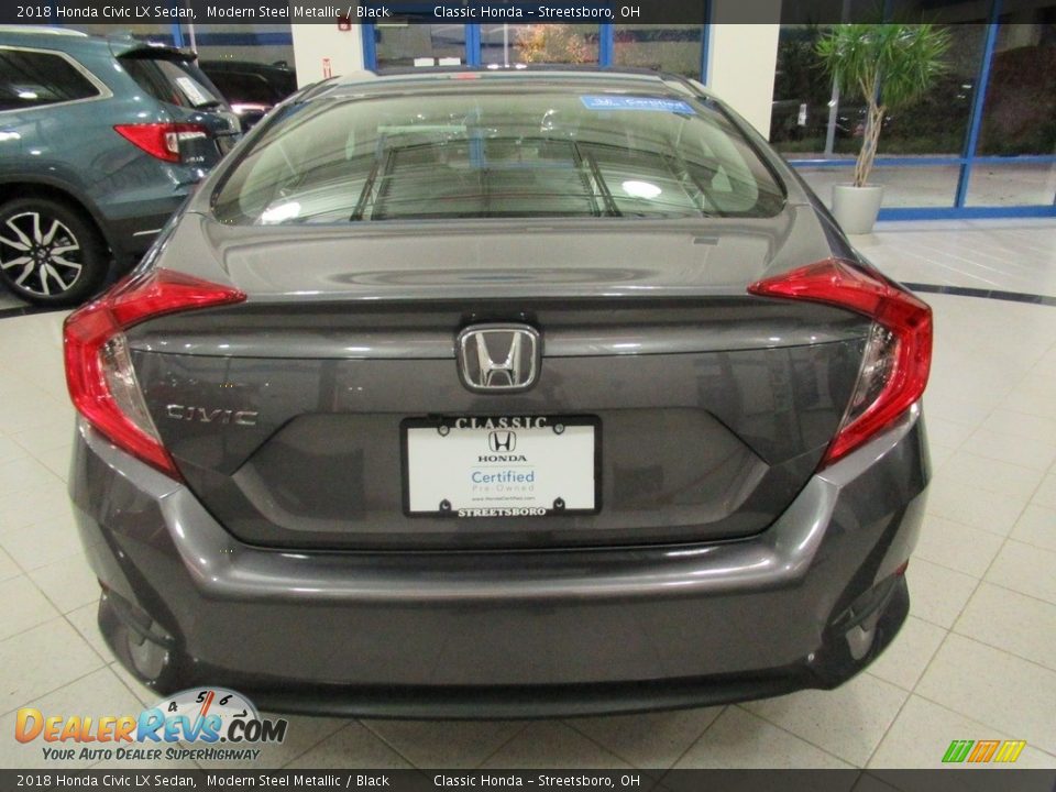 2018 Honda Civic LX Sedan Modern Steel Metallic / Black Photo #8