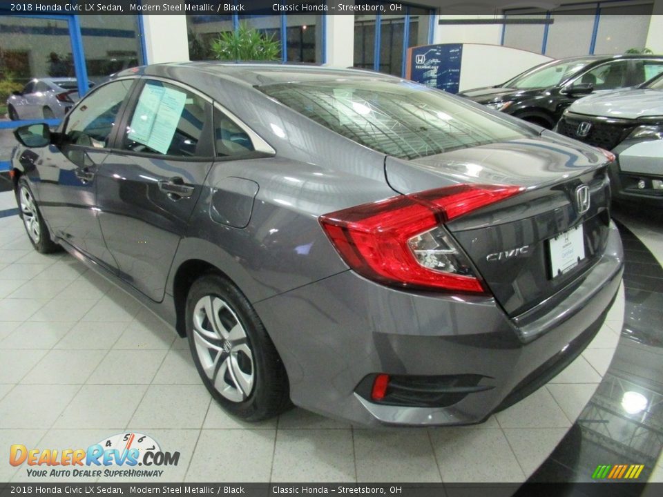 2018 Honda Civic LX Sedan Modern Steel Metallic / Black Photo #9