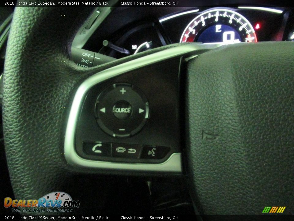 2018 Honda Civic LX Sedan Modern Steel Metallic / Black Photo #30