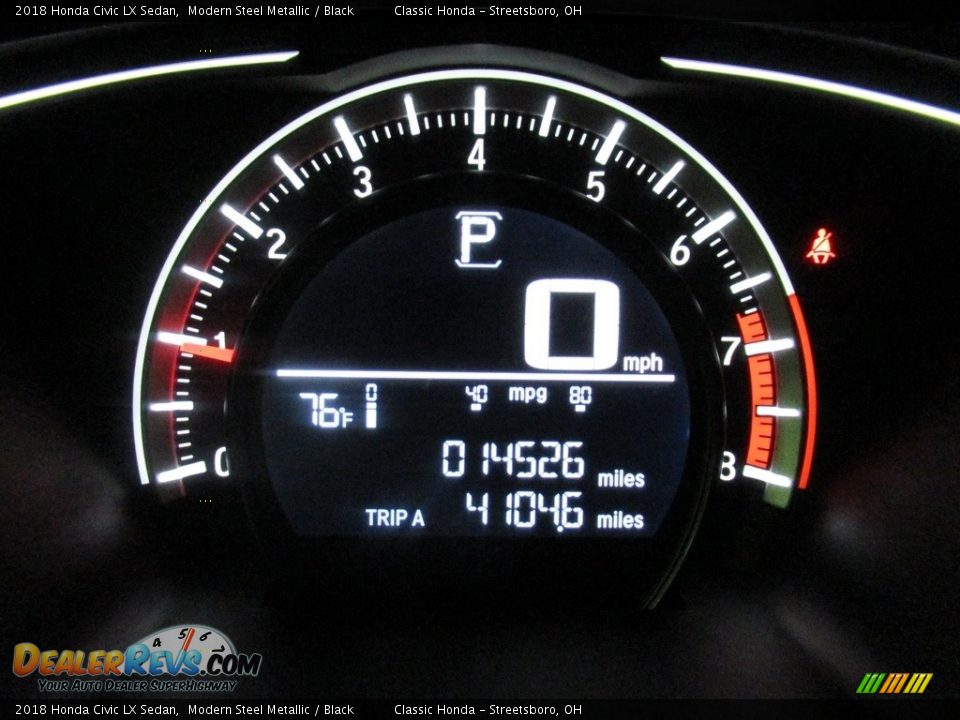 2018 Honda Civic LX Sedan Modern Steel Metallic / Black Photo #31