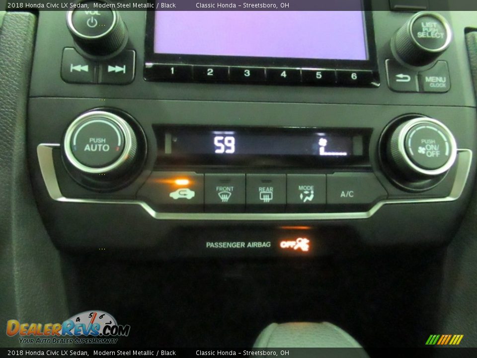 2018 Honda Civic LX Sedan Modern Steel Metallic / Black Photo #33