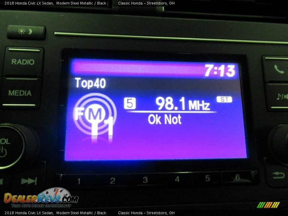 2018 Honda Civic LX Sedan Modern Steel Metallic / Black Photo #35