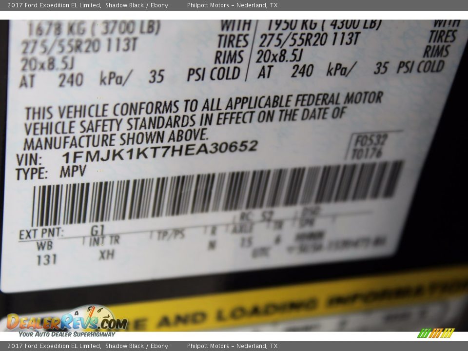 2017 Ford Expedition EL Limited Shadow Black / Ebony Photo #29
