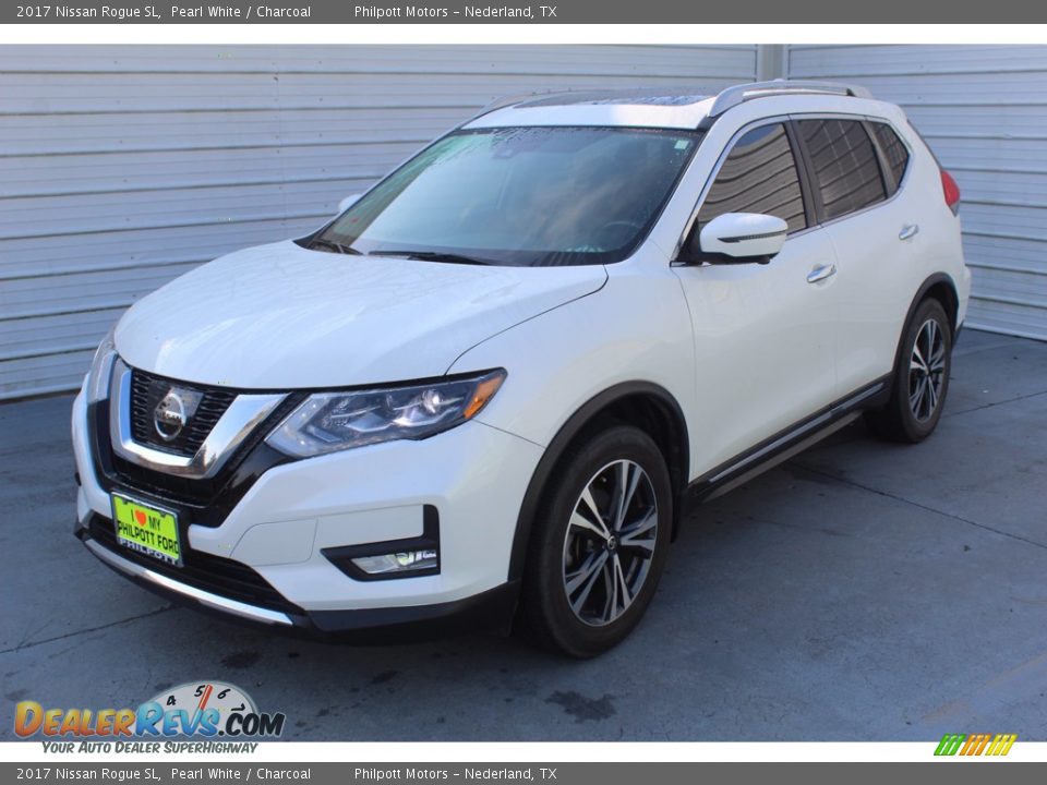 2017 Nissan Rogue SL Pearl White / Charcoal Photo #4