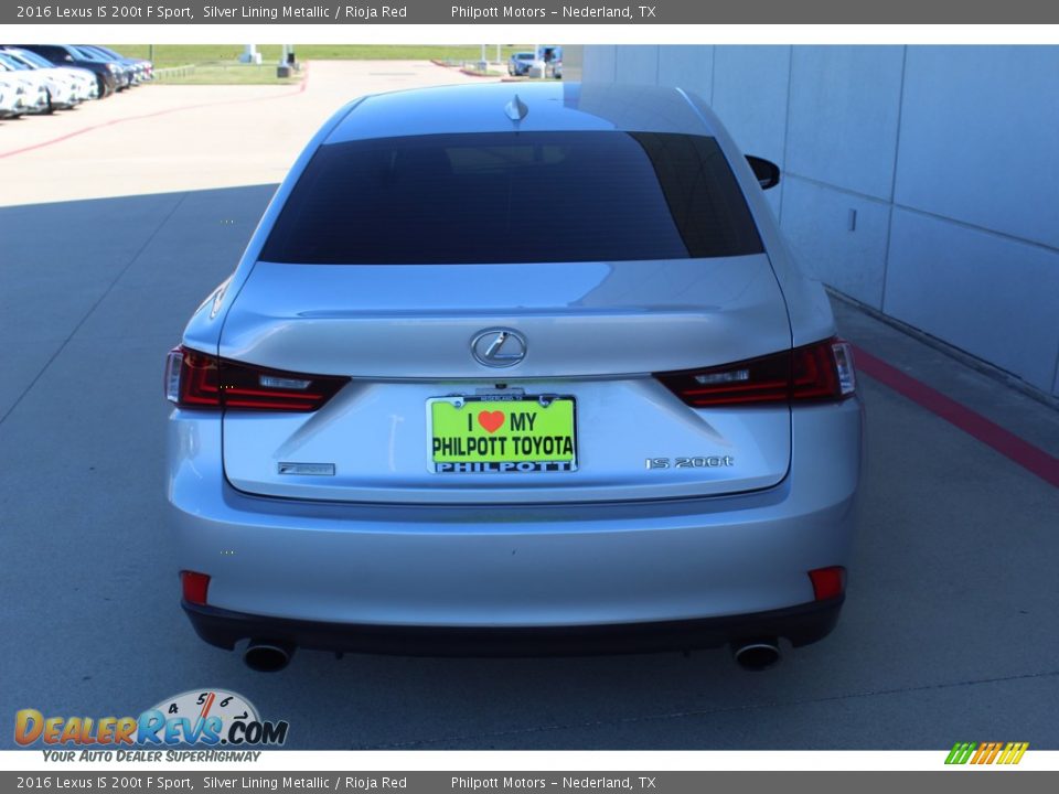 2016 Lexus IS 200t F Sport Silver Lining Metallic / Rioja Red Photo #7