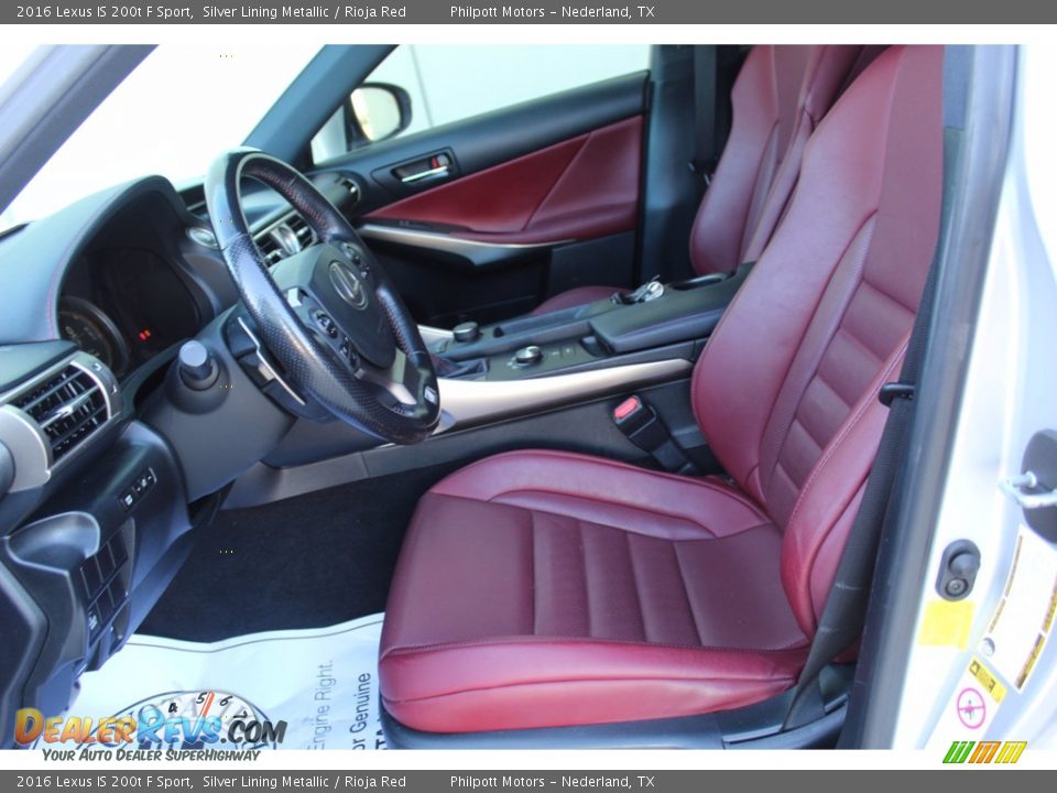 Rioja Red Interior - 2016 Lexus IS 200t F Sport Photo #10