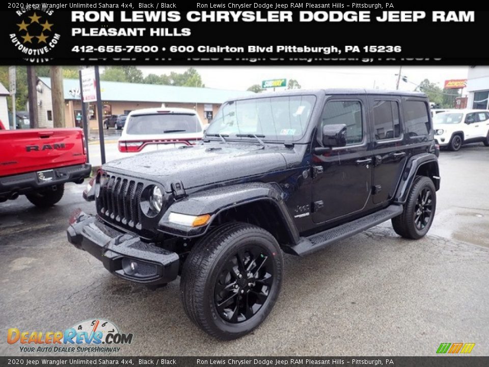 2020 Jeep Wrangler Unlimited Sahara 4x4 Black / Black Photo #1