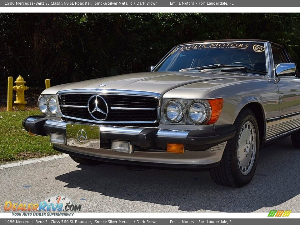 1986 Mercedes-Benz SL Class 560 SL Roadster Smoke Silver Metallic / Dark Brown Photo #9