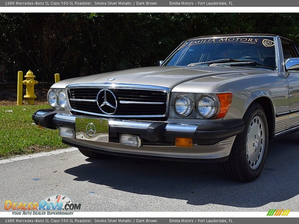 1986 Mercedes-Benz SL Class 560 SL Roadster Smoke Silver Metallic / Dark Brown Photo #10