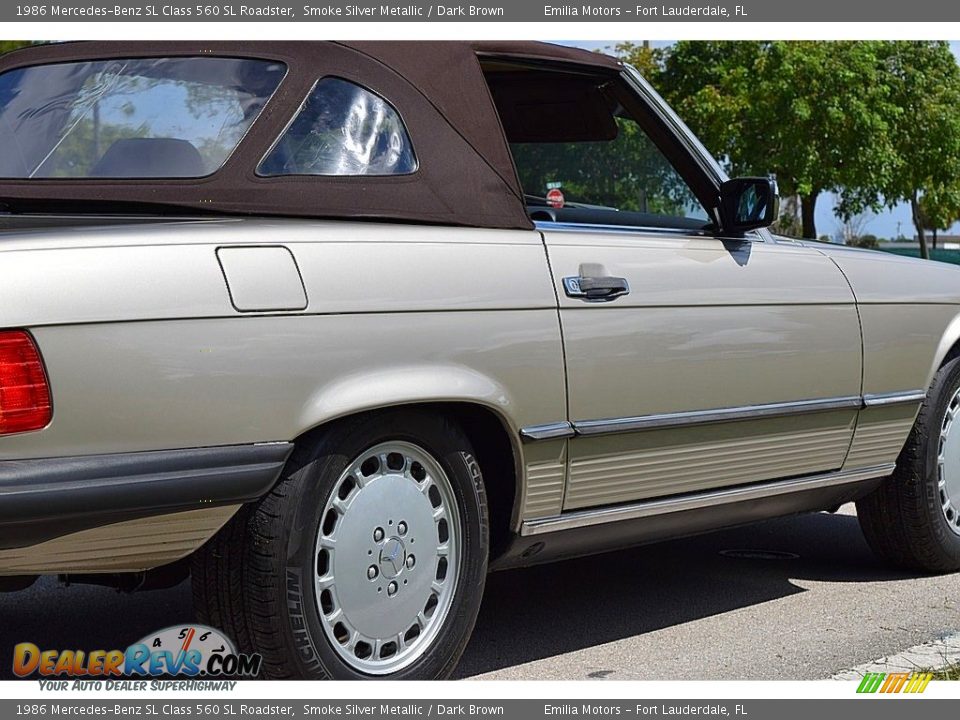 1986 Mercedes-Benz SL Class 560 SL Roadster Smoke Silver Metallic / Dark Brown Photo #19