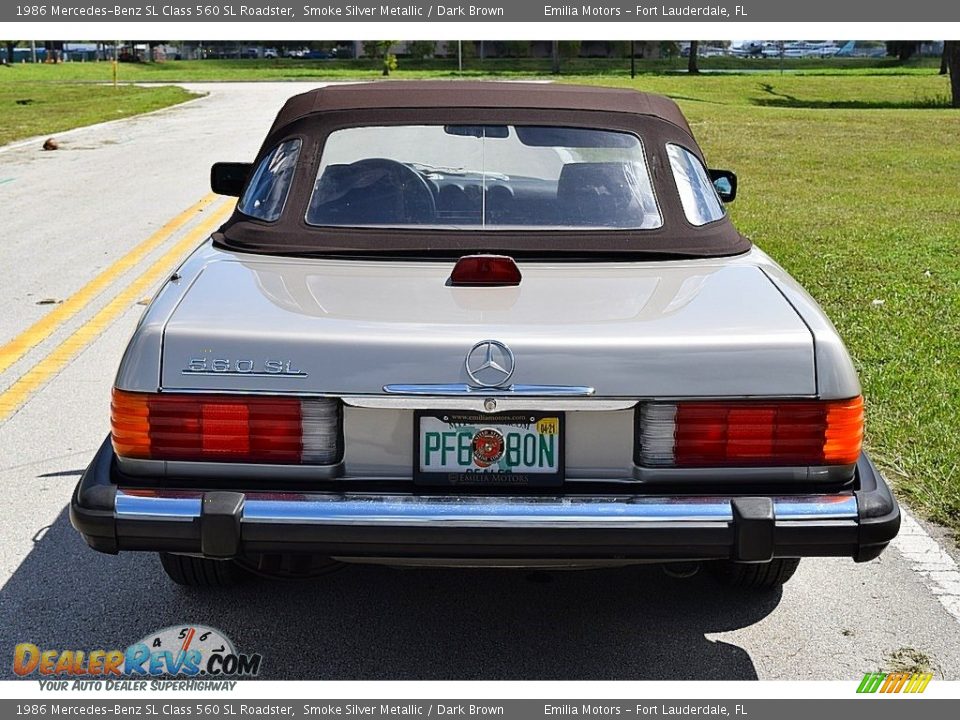 1986 Mercedes-Benz SL Class 560 SL Roadster Smoke Silver Metallic / Dark Brown Photo #21