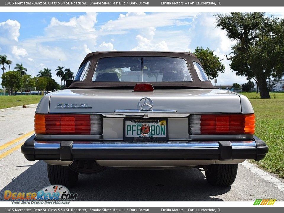 1986 Mercedes-Benz SL Class 560 SL Roadster Smoke Silver Metallic / Dark Brown Photo #22