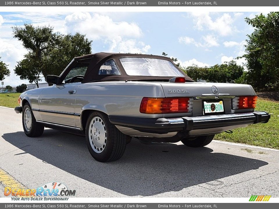 1986 Mercedes-Benz SL Class 560 SL Roadster Smoke Silver Metallic / Dark Brown Photo #23