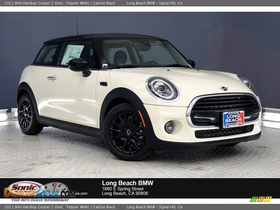 2021 Mini Hardtop Cooper 2 Door Pepper White / Carbon Black Photo #1