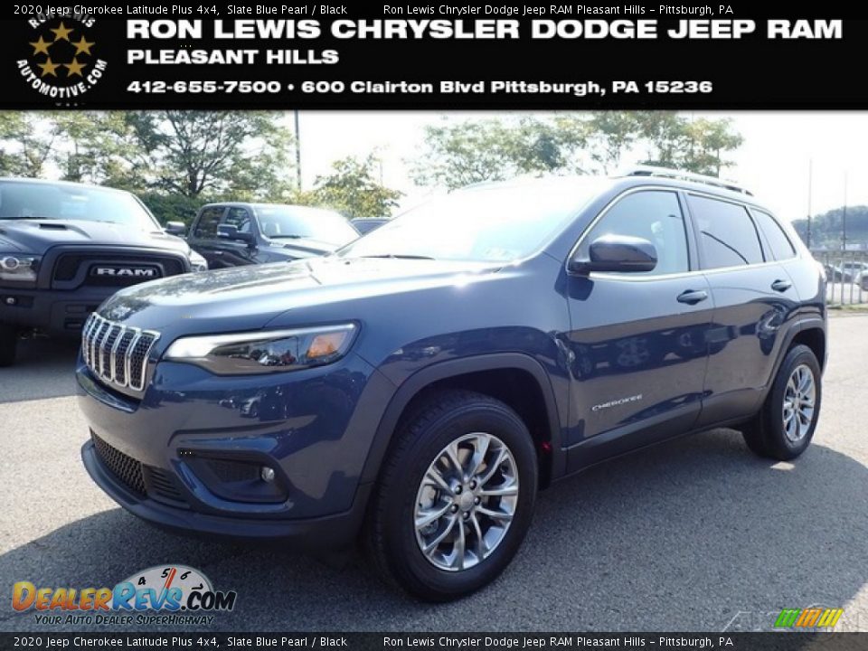 2020 Jeep Cherokee Latitude Plus 4x4 Slate Blue Pearl / Black Photo #1