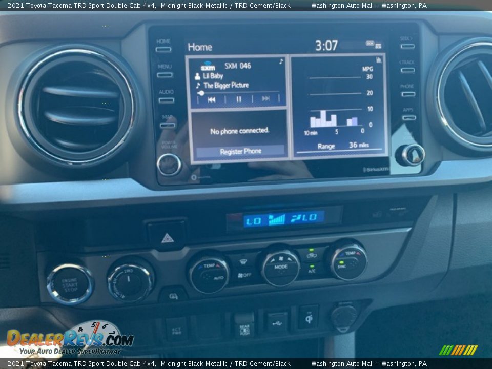 2021 Toyota Tacoma TRD Sport Double Cab 4x4 Midnight Black Metallic / TRD Cement/Black Photo #6