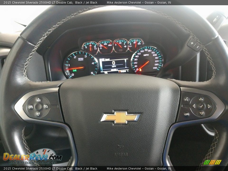2015 Chevrolet Silverado 2500HD LT Double Cab Black / Jet Black Photo #25