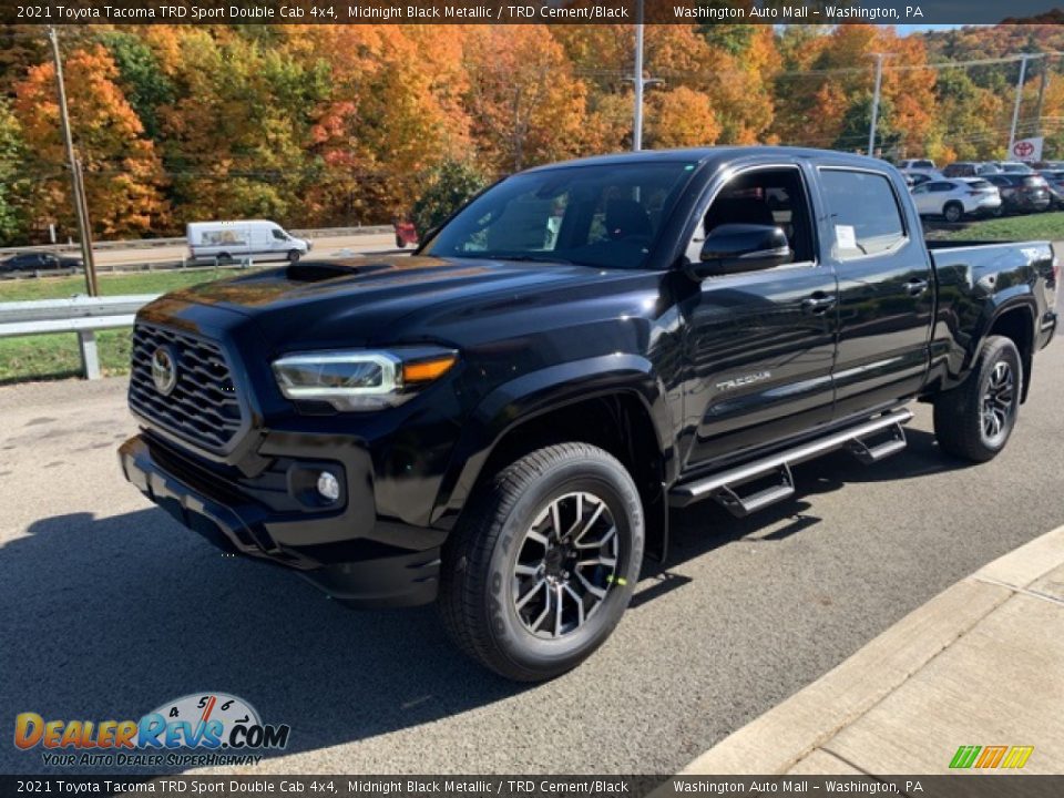 2021 Toyota Tacoma TRD Sport Double Cab 4x4 Midnight Black Metallic / TRD Cement/Black Photo #36