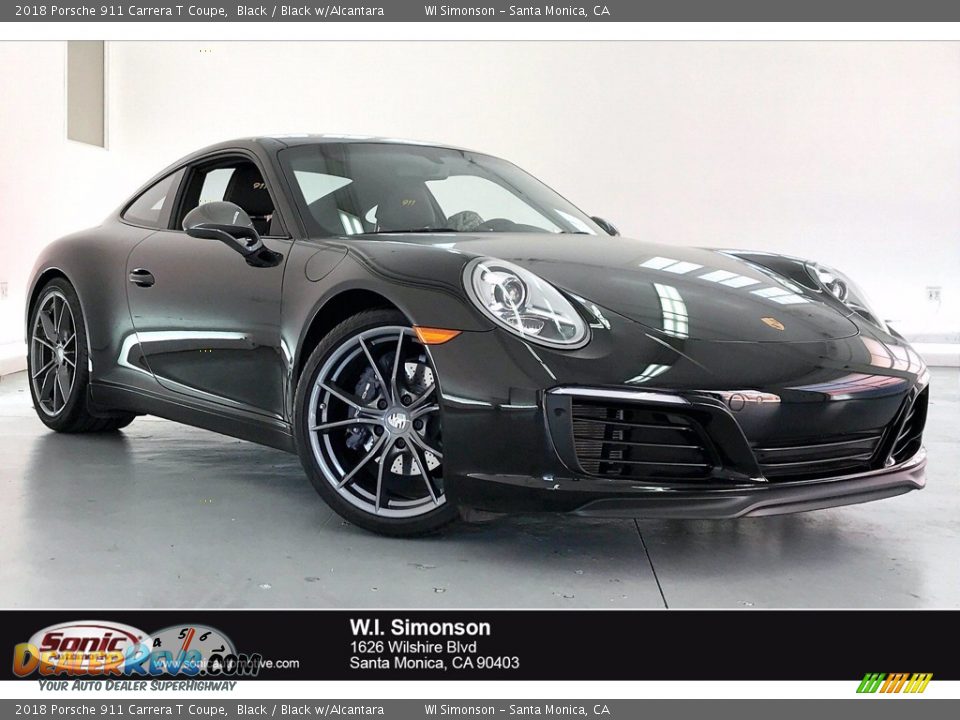 2018 Porsche 911 Carrera T Coupe Black / Black w/Alcantara Photo #1