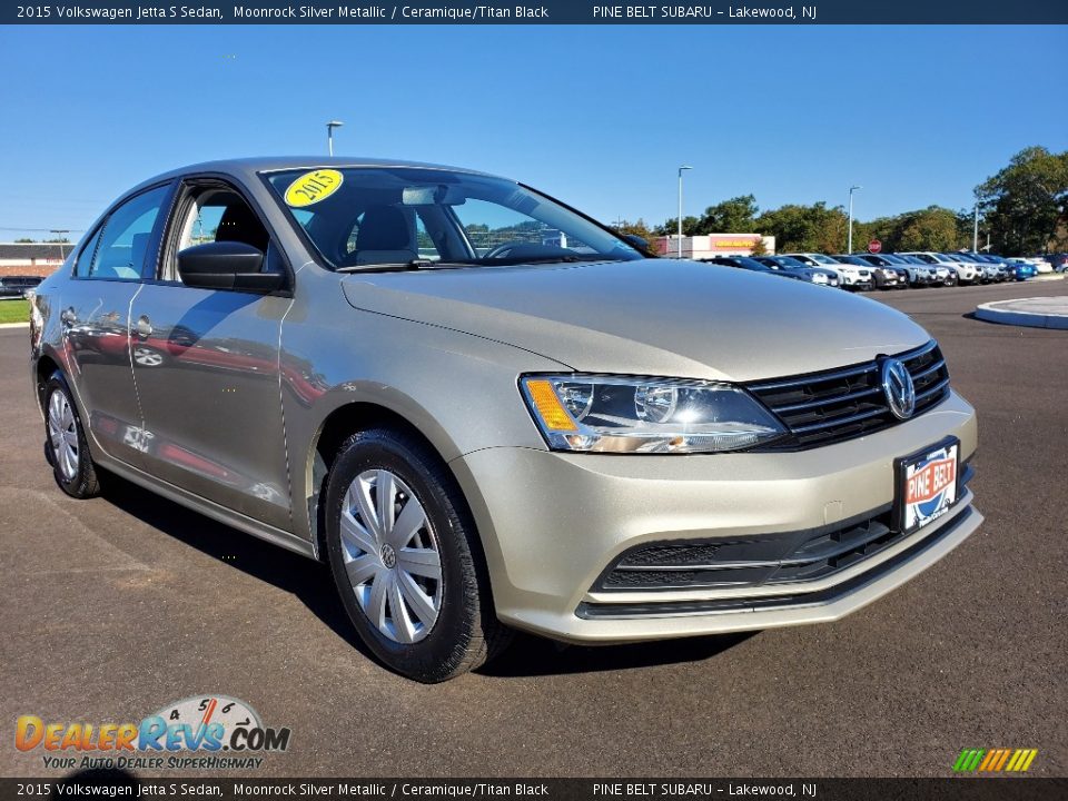 2015 Volkswagen Jetta S Sedan Moonrock Silver Metallic / Ceramique/Titan Black Photo #1