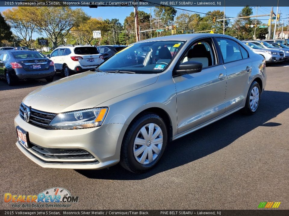 2015 Volkswagen Jetta S Sedan Moonrock Silver Metallic / Ceramique/Titan Black Photo #13