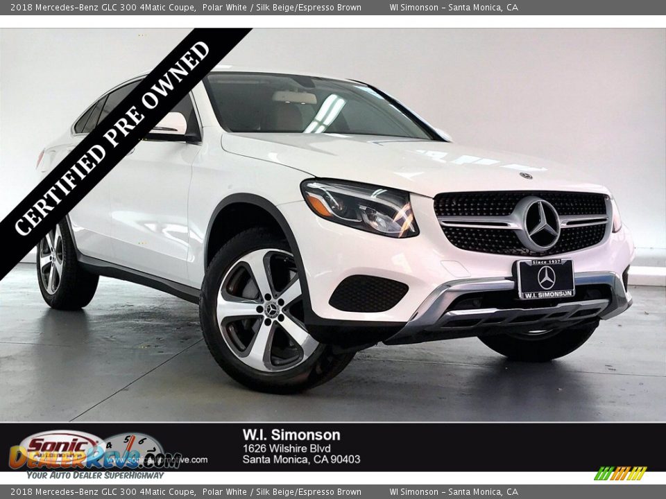 2018 Mercedes-Benz GLC 300 4Matic Coupe Polar White / Silk Beige/Espresso Brown Photo #1