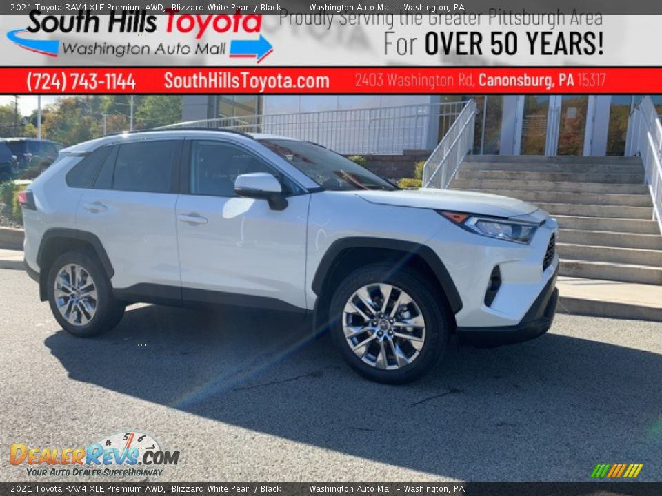 2021 Toyota RAV4 XLE Premium AWD Blizzard White Pearl / Black Photo #1